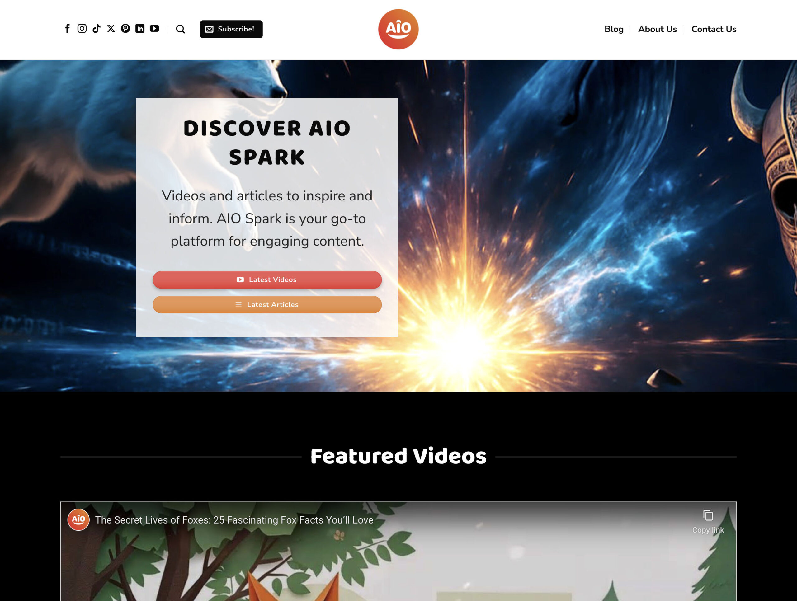 AIO Spark Website Screenshot