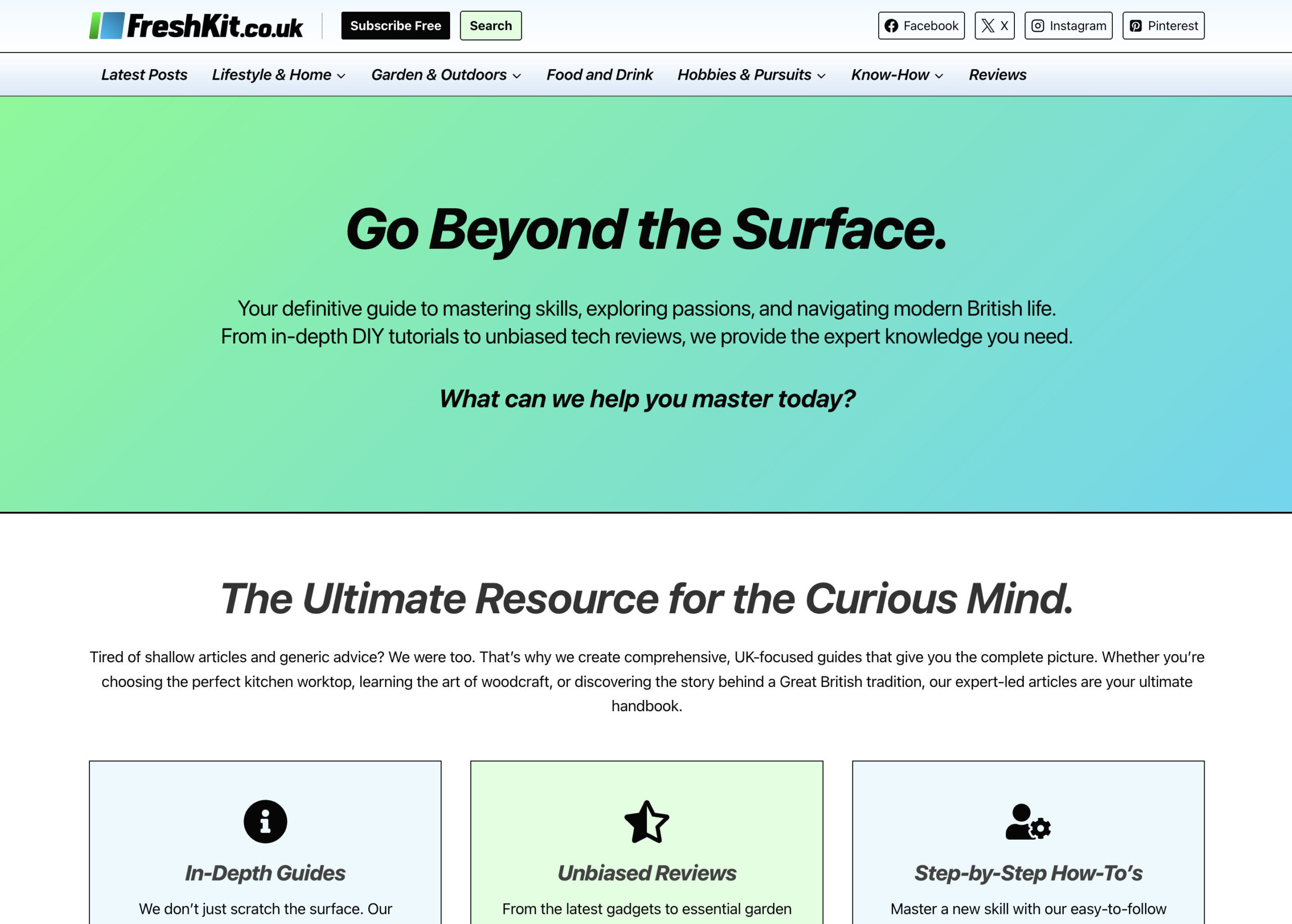 FreshKit.co.uk Screenshot